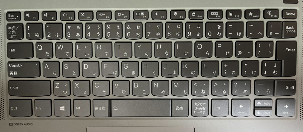 LenovoのJISキーボード写真